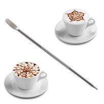 1pc Stainless Steel Chocolate Shaker Cocoa Flour Coffee Sifter Or 16Pcs Coffee Stencils Template Strew Pad Duster Spray Tools