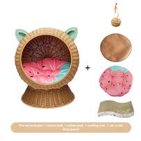 Cat litter Handmade rattan dog litter four seasons sleeping mat can be disassembled and washed pet bed cool cat scratching board