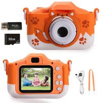 X5S Vaikams Skaitmeninis Fotoaparatas HD 1080P 20MP Vaikų Lapės Fotoaparatas USB Įkroviklis Įmontuota Žaidimų Kamera Atsparus Smūgiams Silikoninis Apsauginis Dangtelis