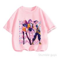 Kids Summer KPop Demon Hunters T-shirt Huntrix Anime Tshirt Boys Clothes Girls 110