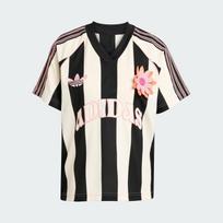 Adidas Originals moteriški dryžuoti futbolo marškinėliai su V formos iškirpte, pralaidūs orui KC0672 160 84A S