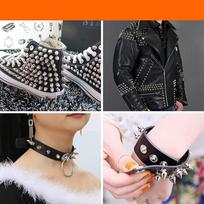 359 Metal Punk Rivets And Spikes Set With Installation Tool For Garment Decoration 1