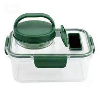 1/2Pcs Salad Jar Built-In Series Meal Prep Container with Dressing Cup Fork Leakproof Airtight Food Storage Box Picnic Portable Freshness Keeper 1pc A