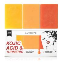 Turmeric Kojic Acid Soap, Kojie Acid Lightening Soaps for Dark Spots, Acne & Blackheads, Kojic Acid Soap for Face & Body, Deep Cleansing for Blemished 3PCS