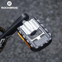 ROCKBROS Bicycle Foldable Pedals Aluminum Alloy MTB Mountain Bike Pedal Anti-slip Reflective Cycling Self-lubricating Pedal