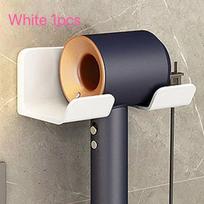 Wall Mounted Hair Dryer Holder Multi-Functional Bathroom Storage Rack Hair Tool Organizer Placement Shelf for Kitchen And Bath white A1