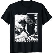 Didžioji banga prie Kanagavos Japonų estetika Hokusai Marškinėliai S įvairiaspalvis