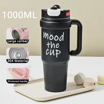 Large Capacity Thermal Water Bottle Cold and Hot Insulation Bottles Gifts Coffee Cups juoda