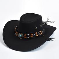 Vintage Big-edge Western Cowboy Hats for Men Women Artificial Suede Gentleman Cowgirl Jazz Hat Sombrero Hombre Cap 56-58cm juoda
