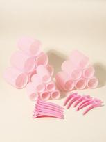 30 piece heatless curling set ,18 piece curling iron self grip,12 piece hair clips,creating fashionable curls and wave shapes