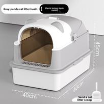 Stainless Steel Cat Litter Box Fully Enclosed Odor-Proof Tray Anti-Splash Design Cat Bedpans Jumbo Pet Toilet for Easy To Clean