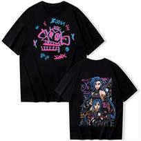 Jinx Arcane Monkey Graphic Print T-shirt Men Women Anime Cosplay Garbage Aesthetic Short-sleeved Summer New Tee Loose Casual Oversized Top 4XL
