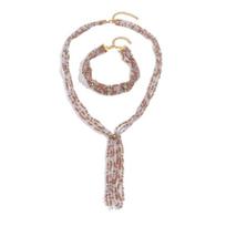 2 PCS 2 Layers Beaded Choker Necklace Versatile Women Collarbone Chain  Banquet ruda