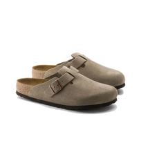 Birkenstock Boston minkštas vidpadis Unisex zomšiniai laisvalaikio klumpės rusvos spalvos įprasto pločio 560771 39