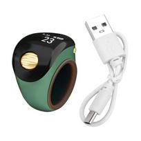 75mah Smart Tasbih Tally Counter Portable Points Rechargeable Ring Ring Idea Tally Counter Smart Touch Tasbeeh Ring Counters žalia