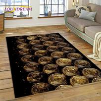 Bitcoin 3D Virtual Currency NFT Area Rug Carpet for Bedroom Living Room Home Sofa Decoration,Children Game Large Decor Floor Mat 40x60cm( 15x23in )