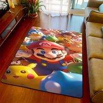 Super Mario Bros Themed Floor Carpet Polyester Non-Skid Area Rug Indoor Home Decorative Floor Mat -QJY 60x90cm