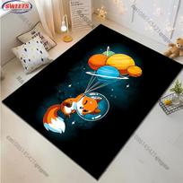 Glowing Fox Design Rug for Living Spaces carpet for home sofa bedroom, holiday gift mat 40cm x 60cm