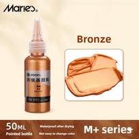Marie's 50ml Metallic Acrylic Paint Pearlescent Rich Shiny Pigments with Bottle, Golden Slivery for DIY Painting Art Supplies bronza