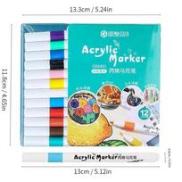 80/12 Colors Acrylic Marker Rock Painting Set for Kids Children Stone Paint Pens Set Ceramic Glass Wood Art Supplies School