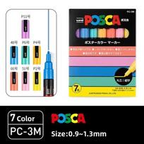 Japan Posca Paint Markers, 3M Fine Marker Set of Acrylic Marker Pens for Painting Graffiti POP Poster Advertising Art Supplies