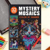 Paslaptingos mozaikos Spalva pagal skaičių knyga: 32 Puslapiai Smagių Pixel Art Streso Mažinimui Mystery Mosaics gray