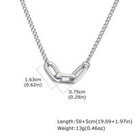 Vnox Punk Style Link Chain Necklace for Men, Adjustable 50+5cm Necklace, Silver Color Metal Links Collar Minimalist Jewelry Gift