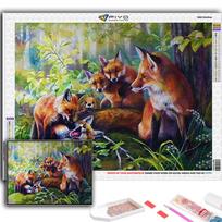 Deimantinis siuvinėjimas Animal Fox 5D „pasidaryk pats“ deimantinis dažymas kryželiu krištolinis Full Square 20X30CM gray