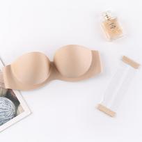 Be petnešėlių liemenėlė moterims Seksuali Neslystanti Nematoma Liemenėlė Vienspalvė Vasarinė Krūtų Lipdukas Surinkimas Apatinis Trikotažas Lingerie Push Up Bralette 40/90B pilka