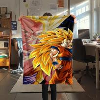 Dragon Ball veikėjų spaudinio flanelinis pledas, Aukštos kokybės, Patogus visais metų laikais, Namų dekoras, Šiluma ir komfortas, Puikus Kalėdų dovanoms 80cm x 120cm