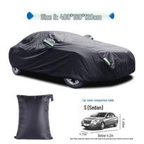 Universali atspari lietui ir dulkėms taftos automobilio danga - Storas 170T/190T lauko apsaugos nuo saulės dangalas S juoda