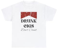 Drunk Cigs Dont Count T Shirt Funny Party Dart Alcohol Day Drinking Humor Tee L
