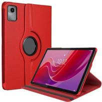 Coque pour Lenovo Tab M11 2024, Protection Antichoc avec Support Rotatif Effet Cuir Rouge raudona