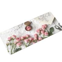 Mouse Pad Large Non-Slip with Floral Pattern Printed Desk Mat Diatom Mud Surface Easy to Clean Pad for Office Desk