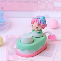 Anime Hot Alien Stage Fingertip Keycaps Q Version Figure Anime Keycap Luka Till Ivan Mizi Hyuna Cute Point Key Caps Toys Custom