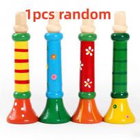Small Wooden Horn Toy For Children'S Early Education Puzzle Montessori Toy Whistle Wind Instrument Sound Training