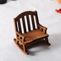 Miniature Dollhouse Rocking Chair Retro 112 Scale Wooden Furniture Accessories Tiny Mini Swing Rocking Chair Model Toys Decor
