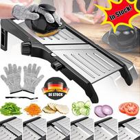 Foldable Design For Space-saving Storage, Easy Cleaning, Adjustable Mandoline Slicer, Cut Resistant Glove, Durable Stainless Steel Blade,