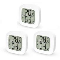 Indoor Thermometer Hygrometer Set of 3 Small Digital Home Thermometer Mini LCD Termometro Ambientale Indoor, Hygrometer for Bedroom Wine Cellar, Magne