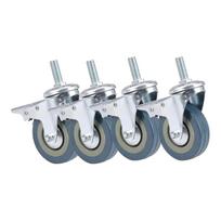 Heavy Duty 75mm Swivel With Brake Trolley Casters Wheels For Furniture, Set Of 4