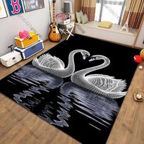 Elegant Swan Design Rug for Modern Living Spaces carpet for home sofa bedroom, gift 40cm x 60cm