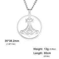 LIKGREAT Norse Vikings Thor's Hammer Necklace for Men Stainless Steel Punk Celtics Knot Anchor Amulet Pendant Jewelry Gift