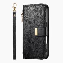 Leather Zipper Crossbody Flip Wallet Card Slot Phone Case For iPhone 16E 16 Plus 15 14 13 12 17 Pro Max Wrist Strap Funda Cover iPhone 15