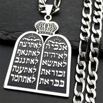 Je Torah Scroll Ten Commandments Necklaces Men Women Judaism Stainless Steel Gold Color Hebrew Prayer Shema Israel Jewelry