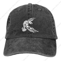 Viking Norse Wolf Raven Rune Dad Hat Adjustable Washed Distressed Baseball Cap Adjustable Trucker Hat Black S įvairiaspalvis
