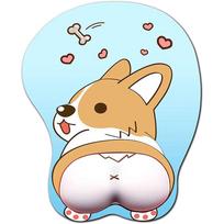 Computer Office Dog Non Slip 3D Cute Corgi Mouse Pad Mouse Mat Wrist Rest Wrist Support mėlyna