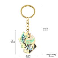 Game Final Fantasy VII FF7 Keychain Pendant Lily Peacock Metal  Keychain Cosplay Props For Men Women Pendant Jewelry Gift