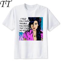 Amy Winehouse T Shirt Men Anime T-Shirt Men Tops Boy Male T-shirt Top Tee Clothes M8004 S įvairiaspalvis