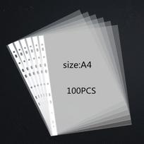 100pcs 11-Hole A4 File Folder, Suitable for 2-Ring And 3-Ring Binder, Fits Standard A4 Paper, Durable PP Material Office