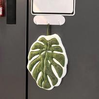 Leaf Shaped Bathroom Towel, Absorbent Microfiber Hand Towels, Decorative Hanging Towels for Kitchen Bathroom, Unique Leaf Design